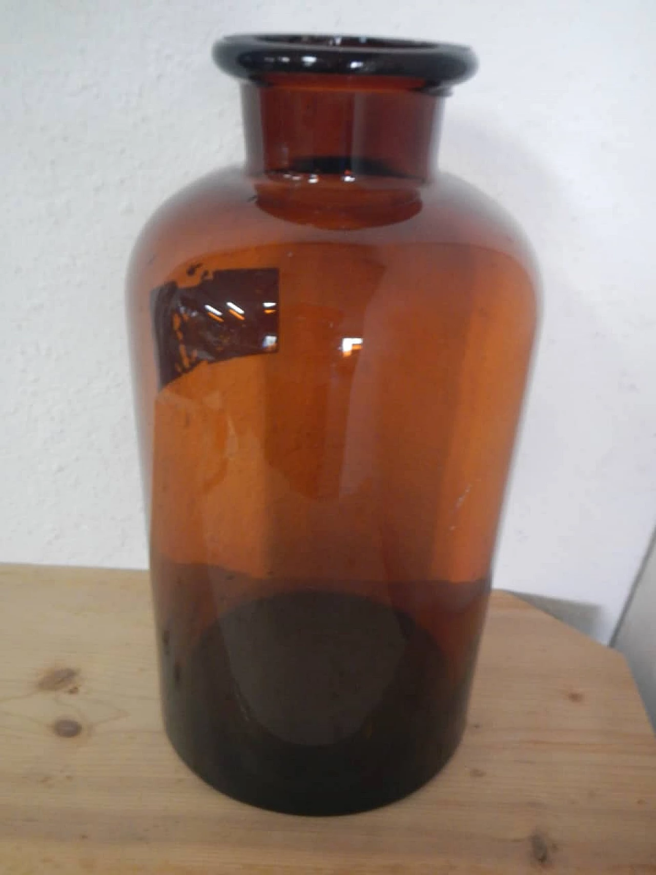 Bottiglia da farmacia in vetro con etichetta, anni '50 5