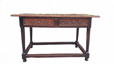 Spanish walnut table with drawers, 17th century