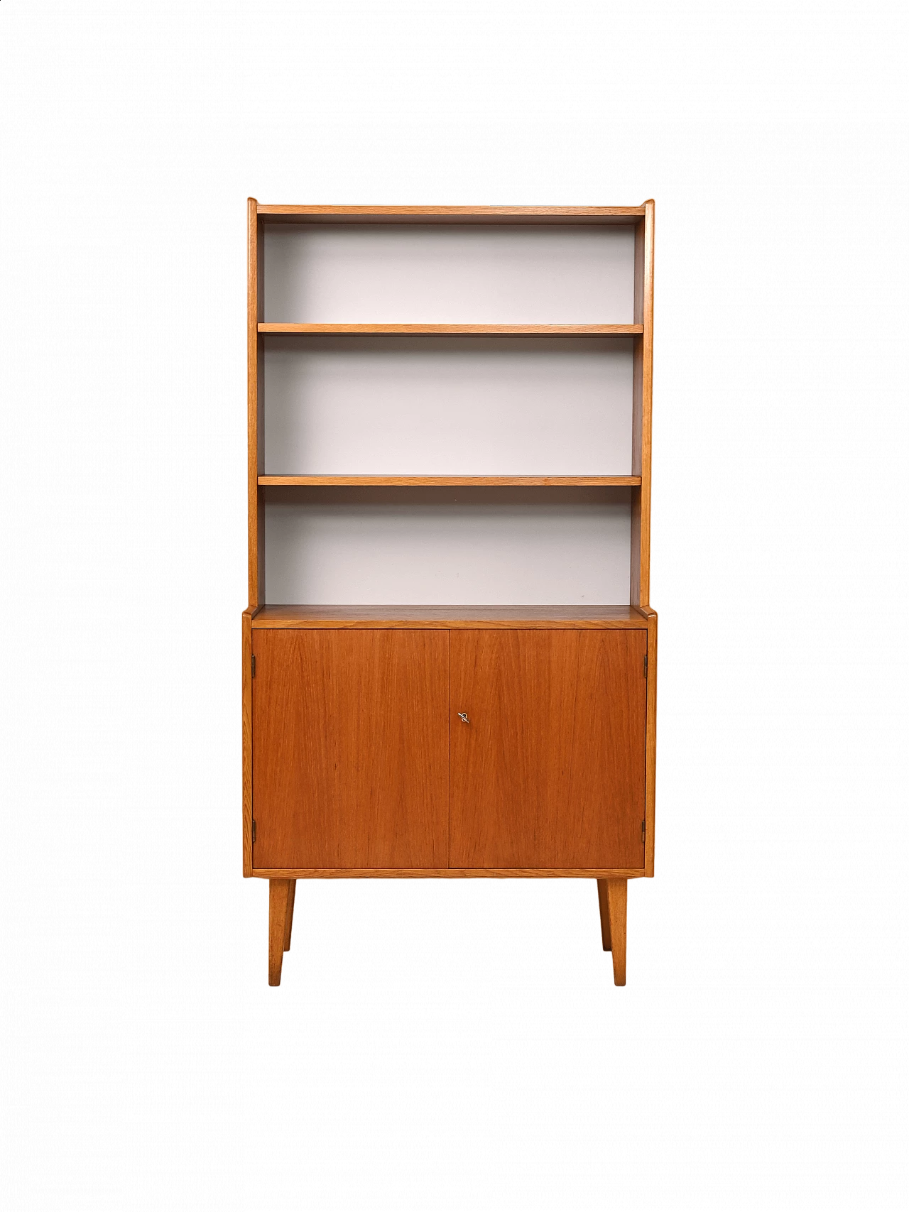 Libreria con ante a battente in teak, anni '60 14