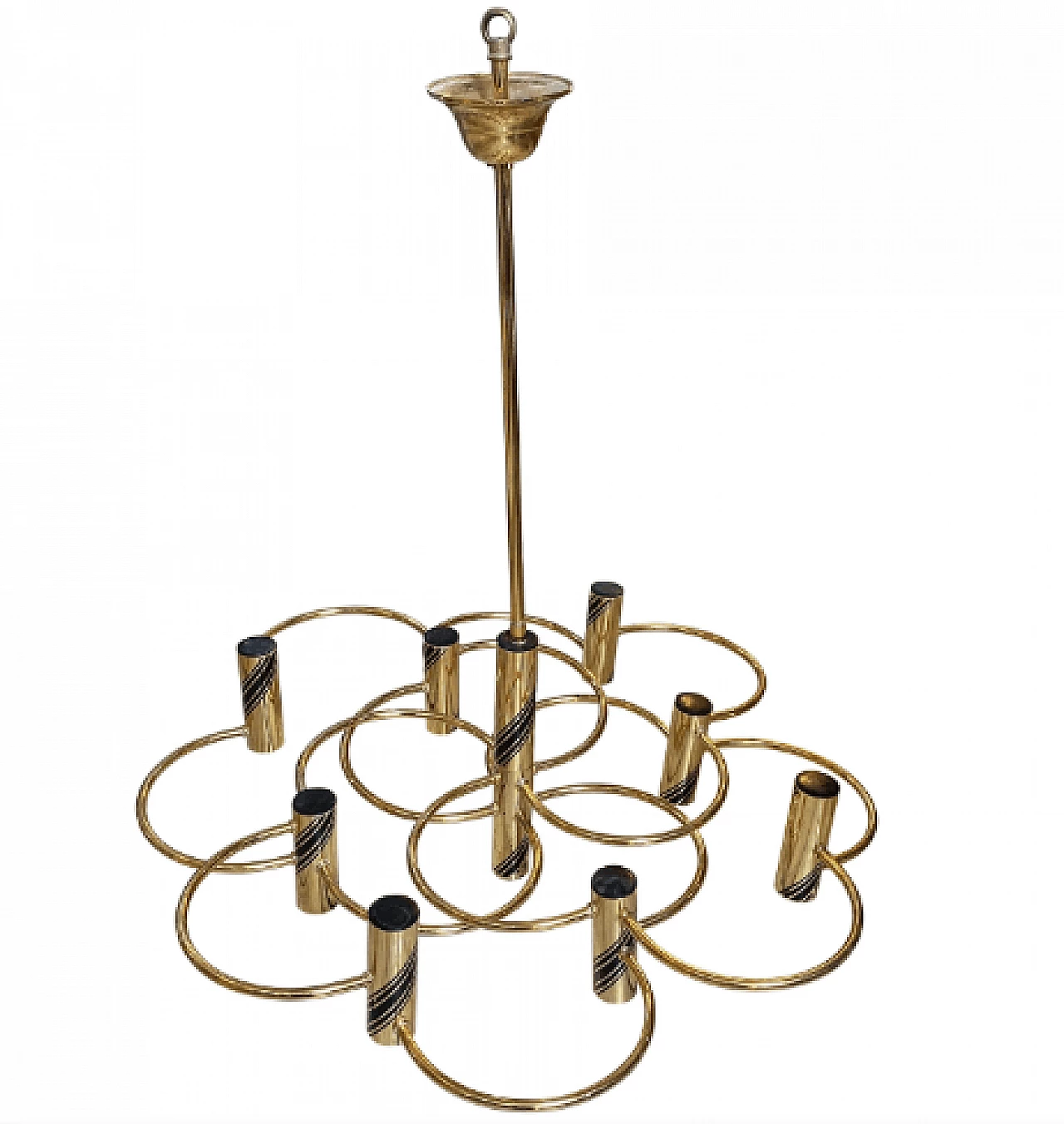 Brass chandelier by Gaetano Sciolari, 1970s 1