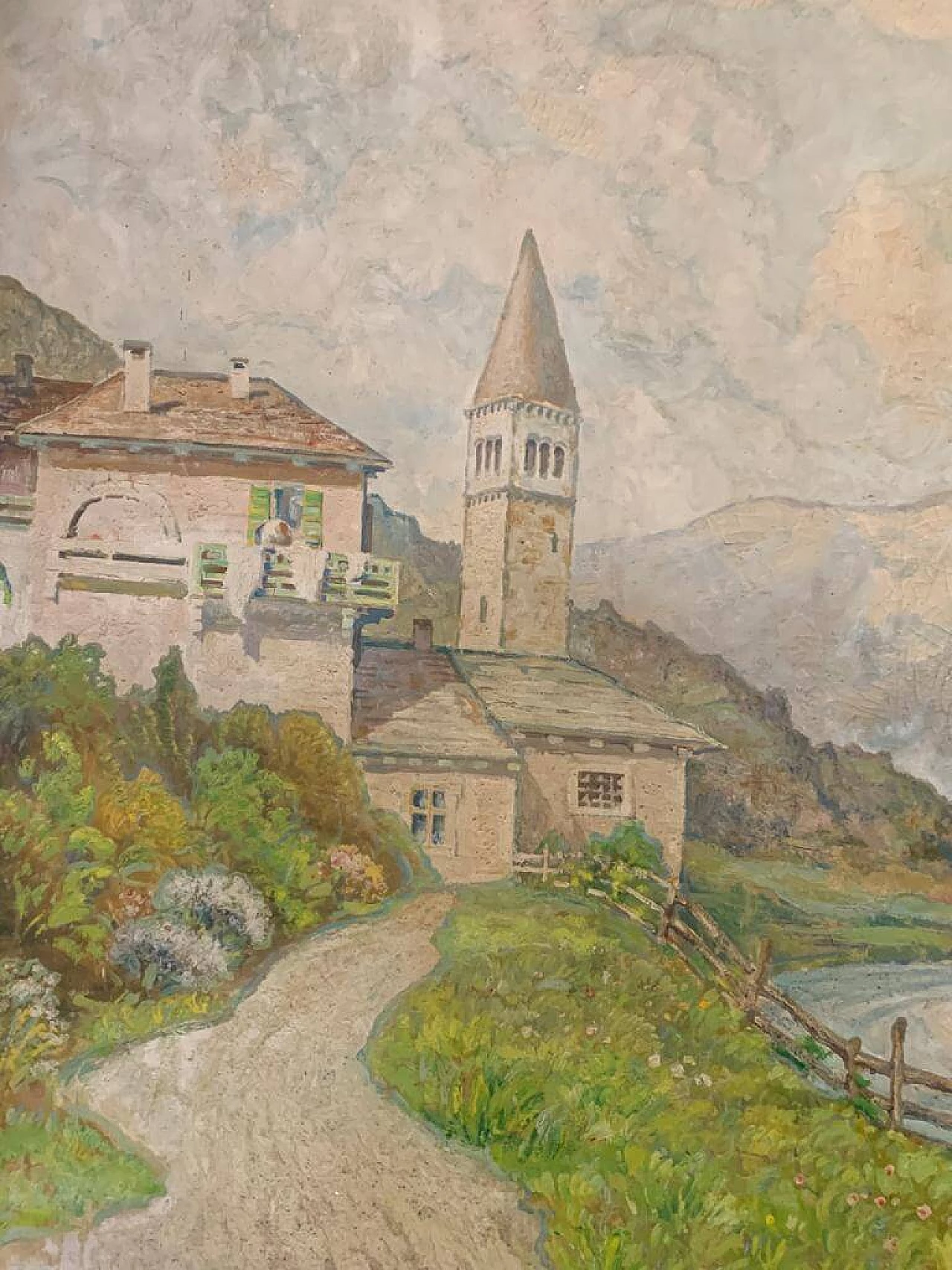 Mountain landscape, oil painting on canvas, 1920s 6