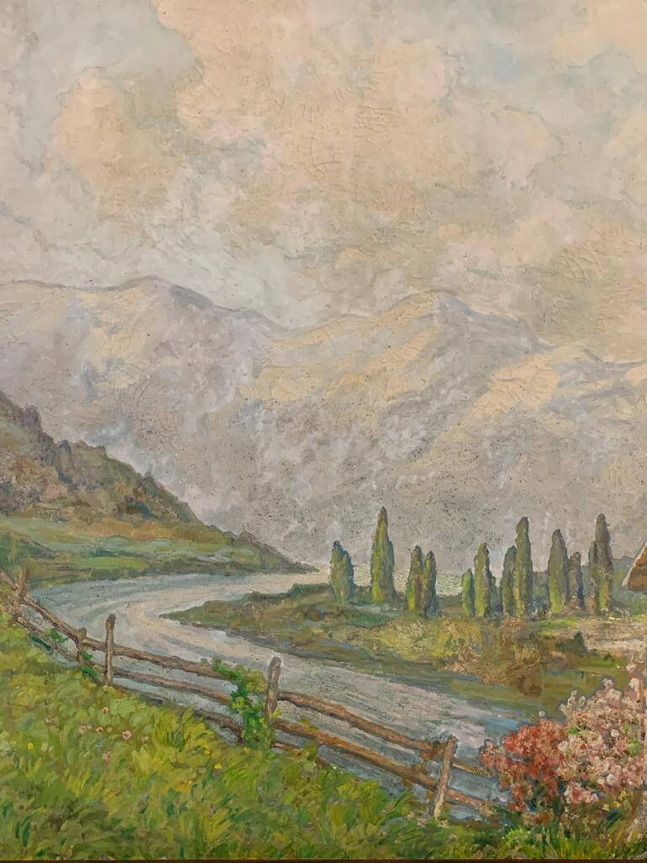 Mountain landscape, oil painting on canvas, 1920s 7