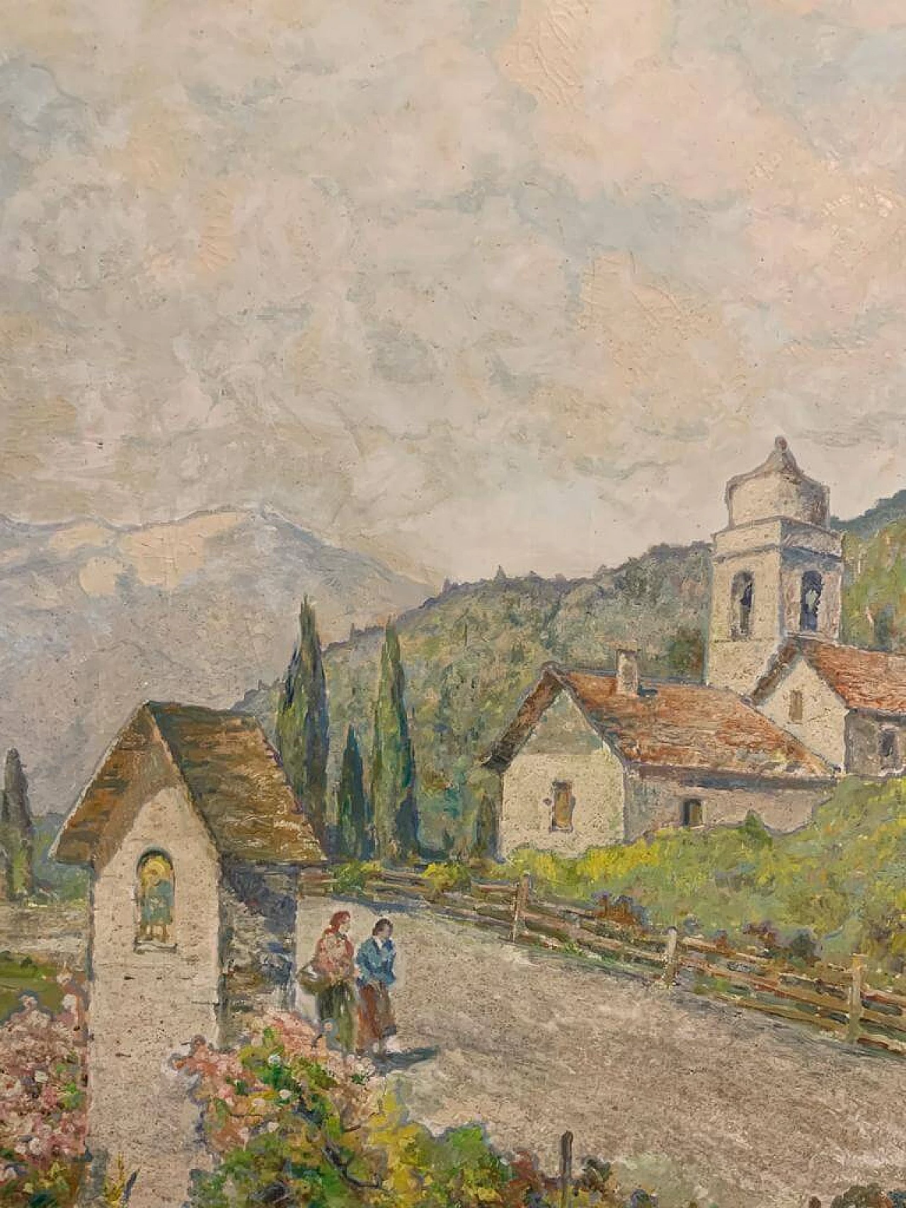 Mountain landscape, oil painting on canvas, 1920s 8