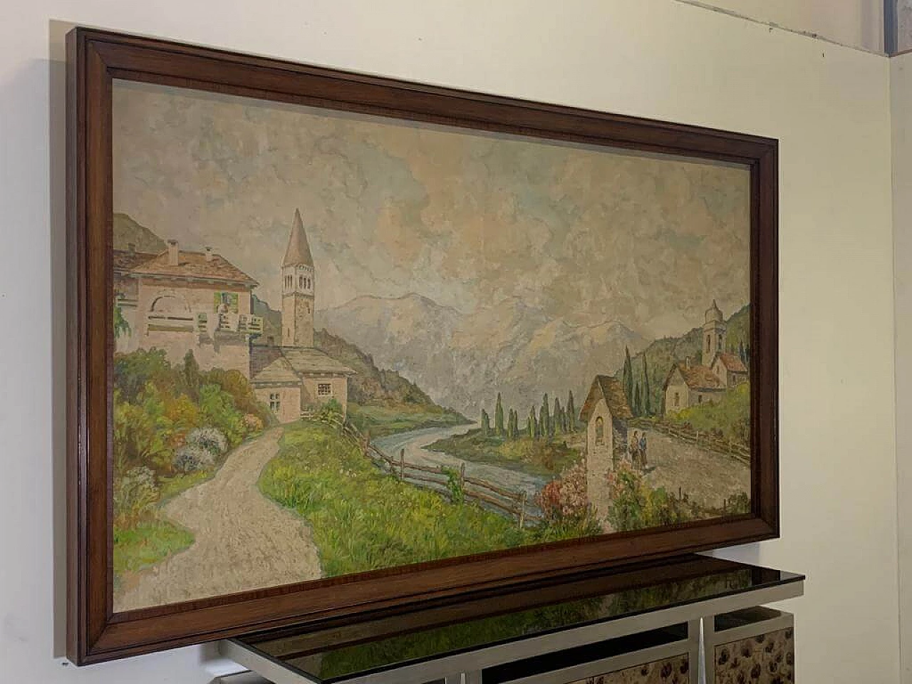 Mountain landscape, oil painting on canvas, 1920s 14