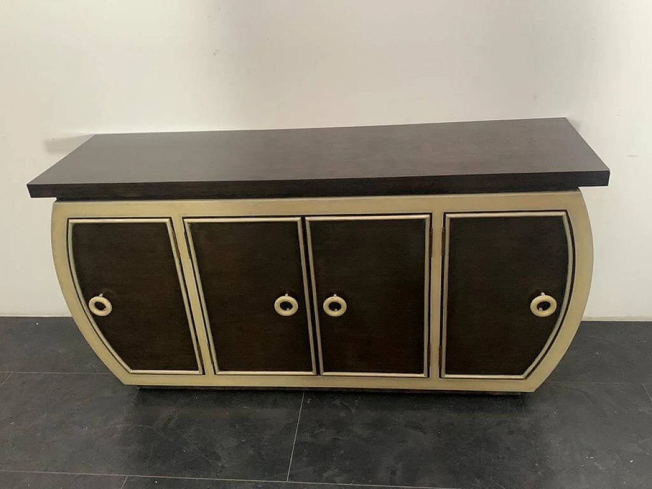 Art Deco style lacquered sideboard with rounded sides, 1990s 3