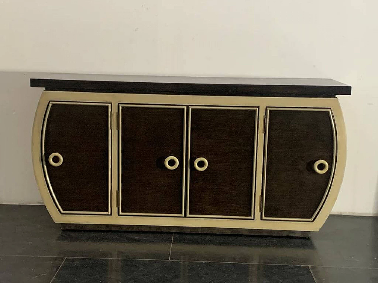 Art Deco style lacquered sideboard with rounded sides, 1990s 5
