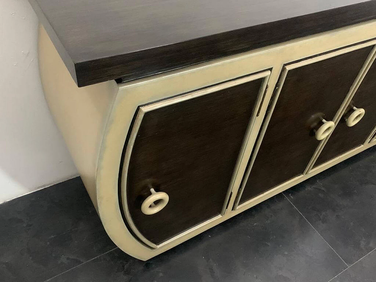 Art Deco style lacquered sideboard with rounded sides, 1990s 6