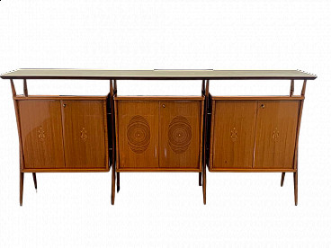Rosewood modular sideboard attributed to Vittorio Dassi, 1950s