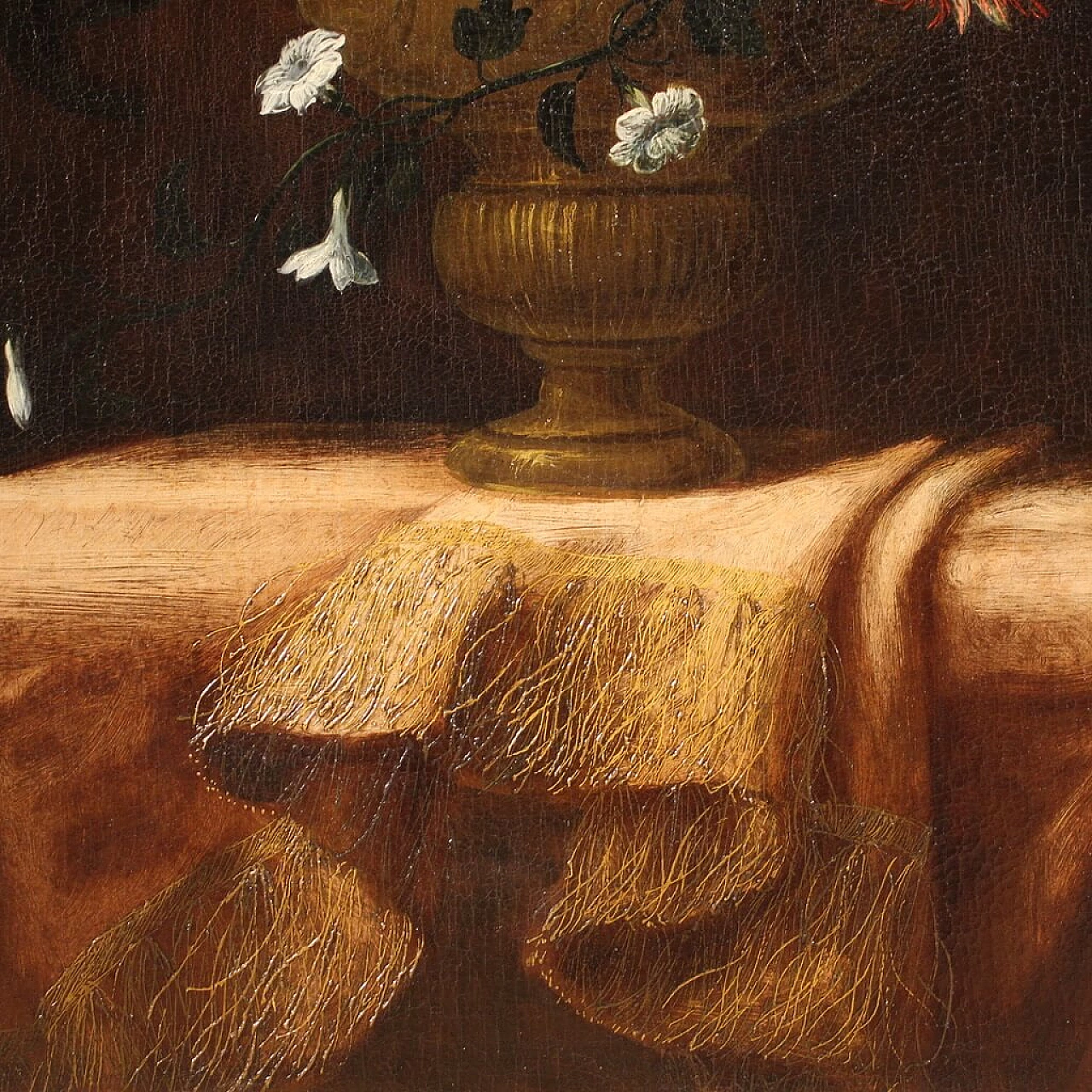 Still life with vase of flowers, oil painting on canvas, 18th century 7