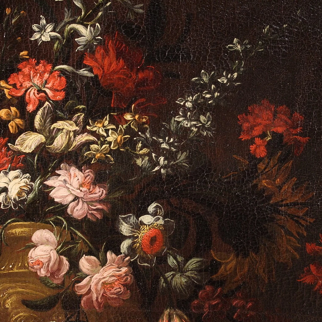 Still life with vase of flowers, oil painting on canvas, 18th century 10