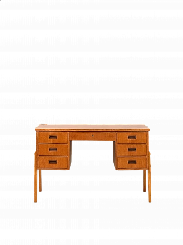 Teak desk with drawers on the sides, 1960s
