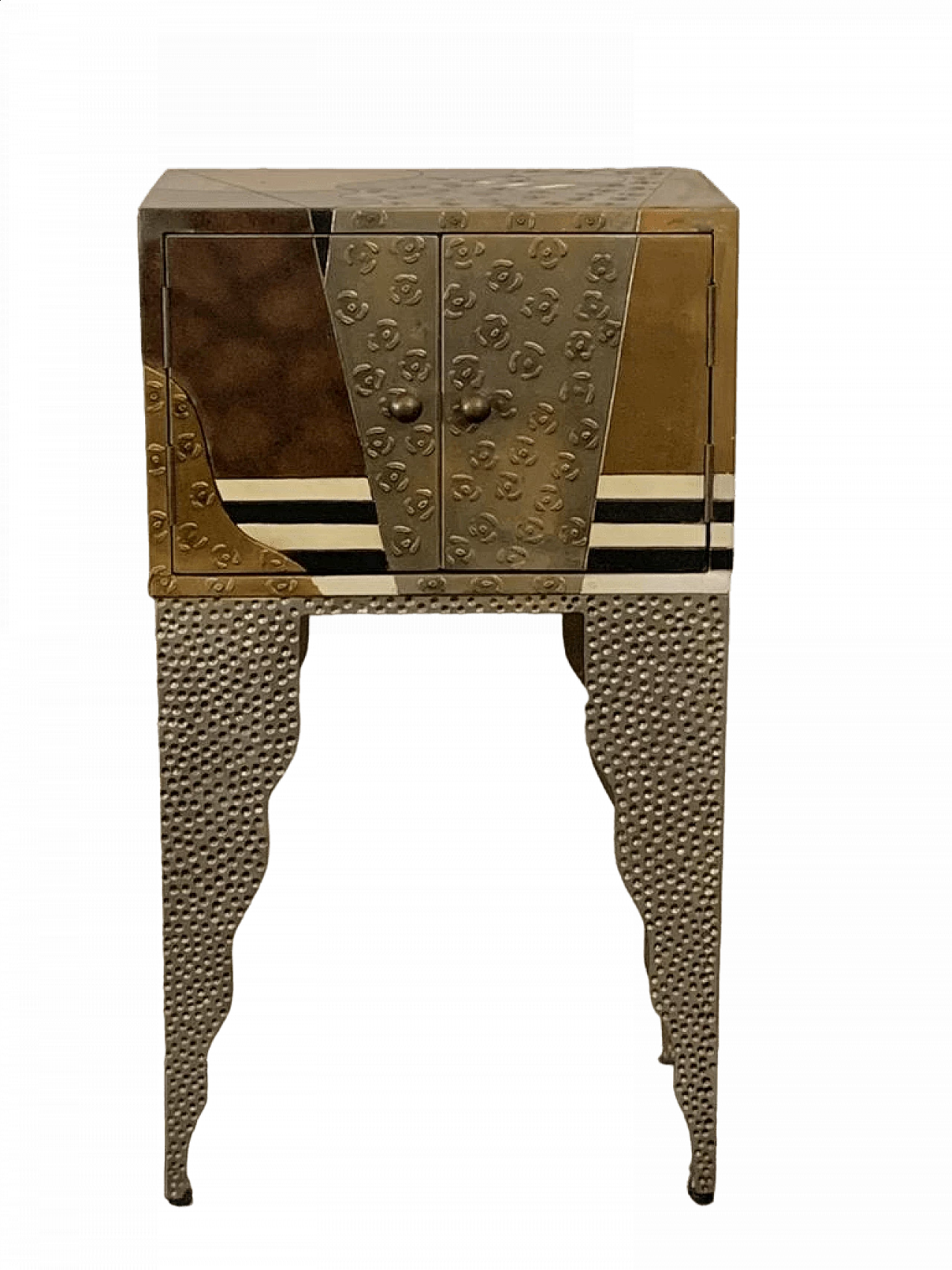 Comodino in ferro battuto con corpo laccato di Lam Lee Group, anni '90 11