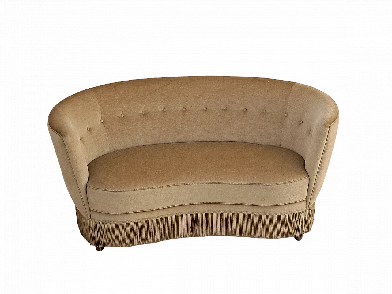 Two-seater velvet sofa with tassels, 1970s 18