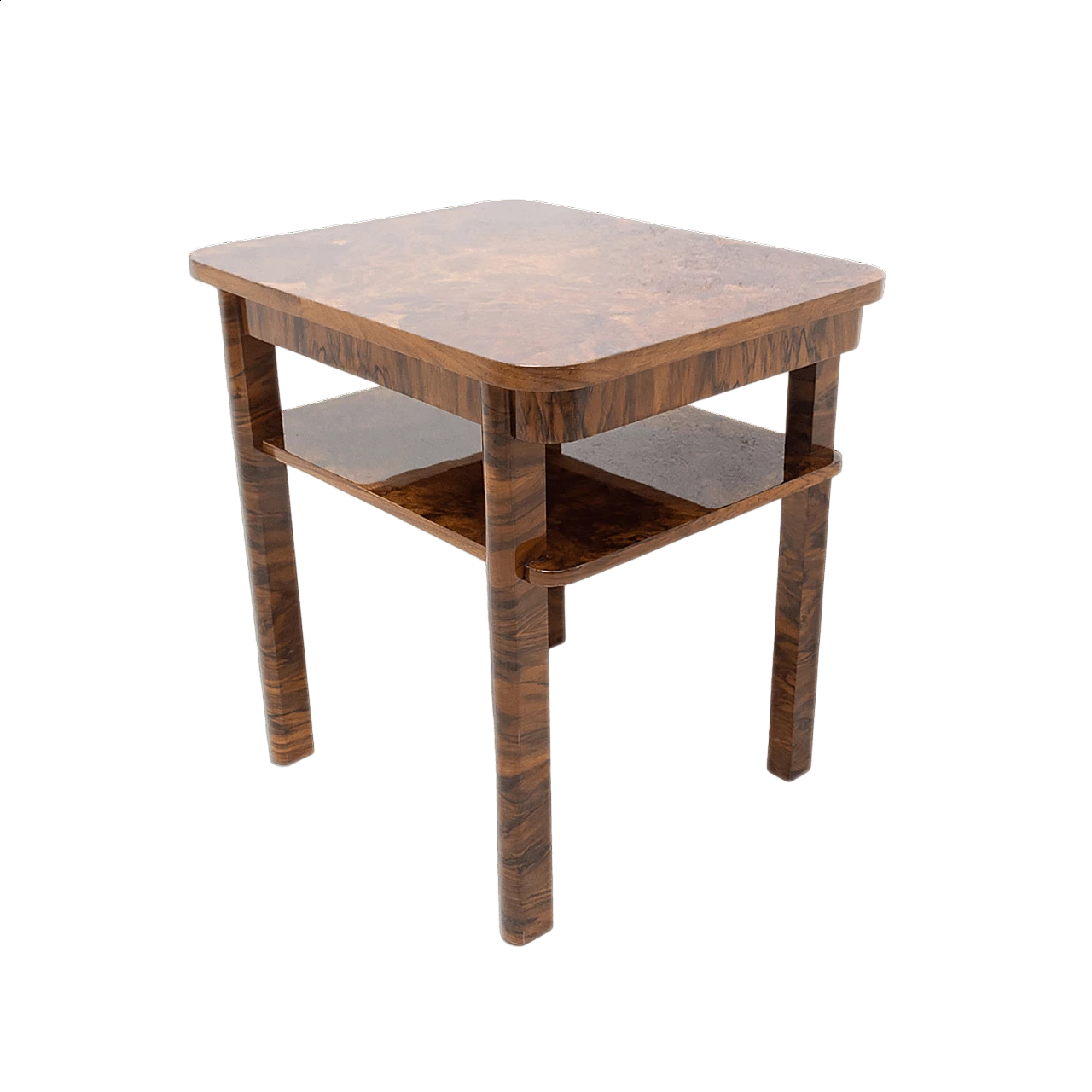 Tavolo Art Déco in radica di noce attributo a Thonet, anni '30 16