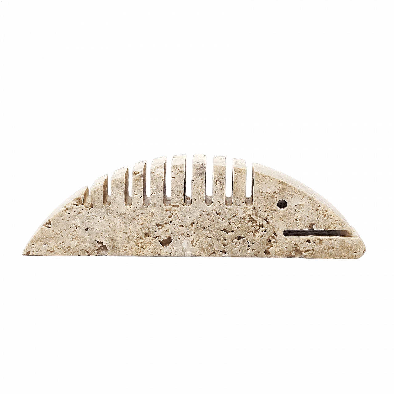 Travertine fish sculpture by Enzo Mari for F.lli Mannelli, 1970s 8