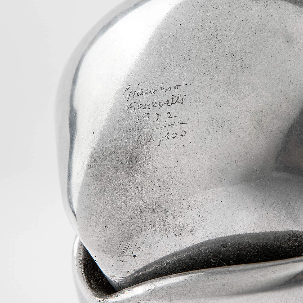 Giacomo Benevelli, scultura in metallo cromato, 1972 6