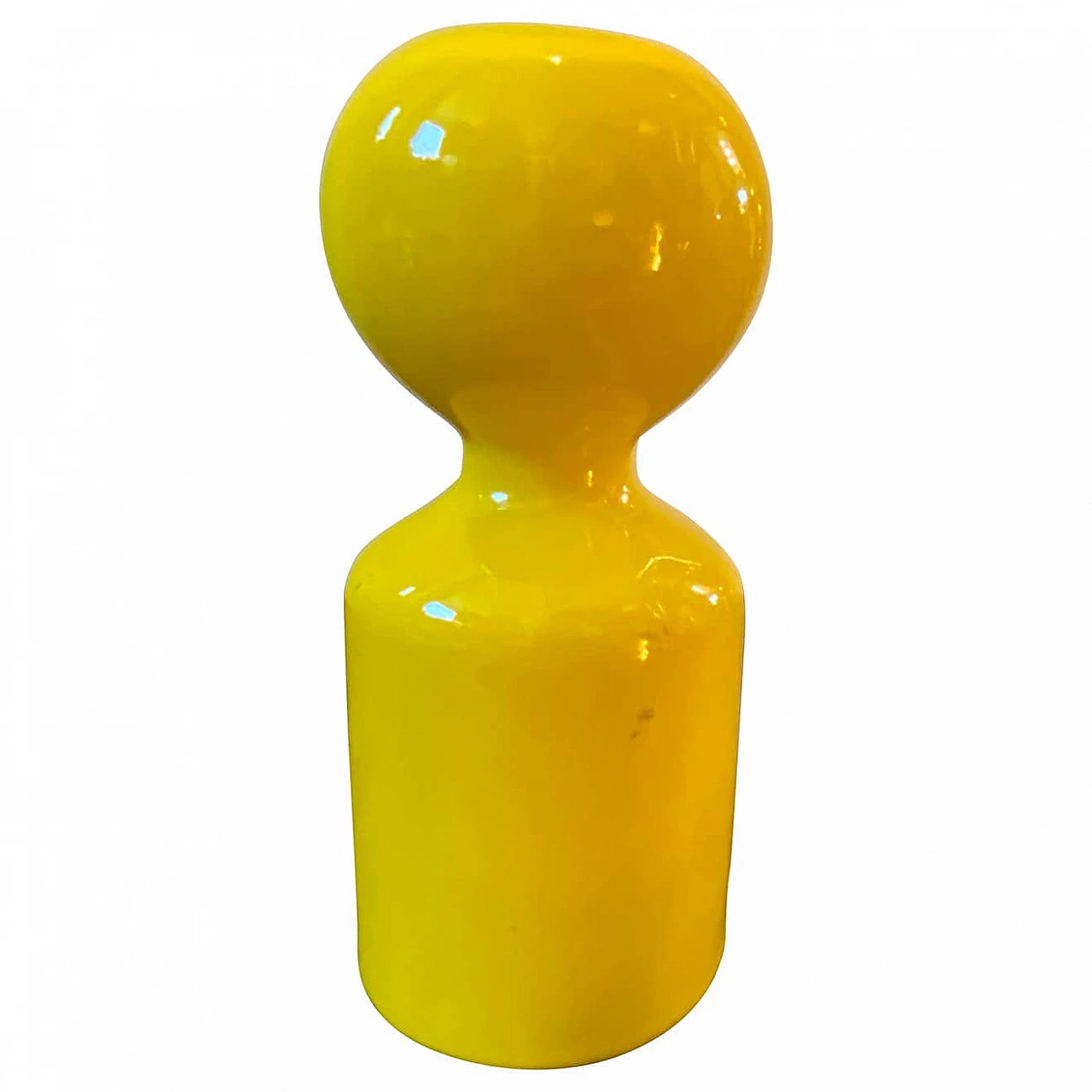 Space Age yellow glass candle holder for Gabbianelli, 1970s 1