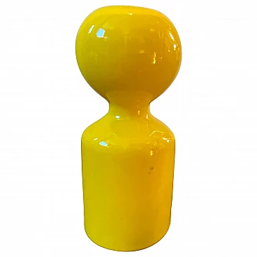 Space Age yellow glass candle holder for Gabbianelli, 1970s