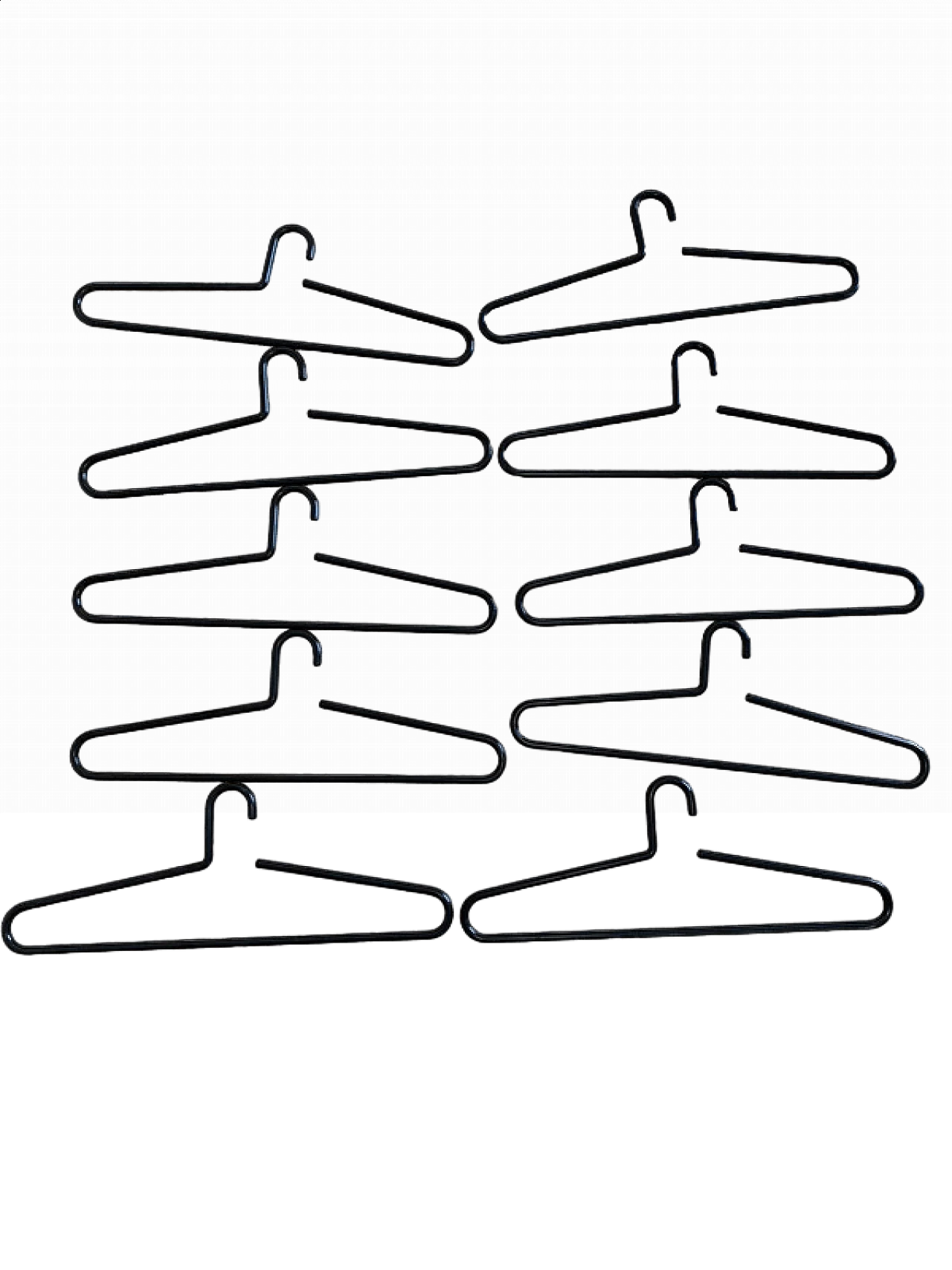 10 Black lacquered metal hangers, 1980s 14