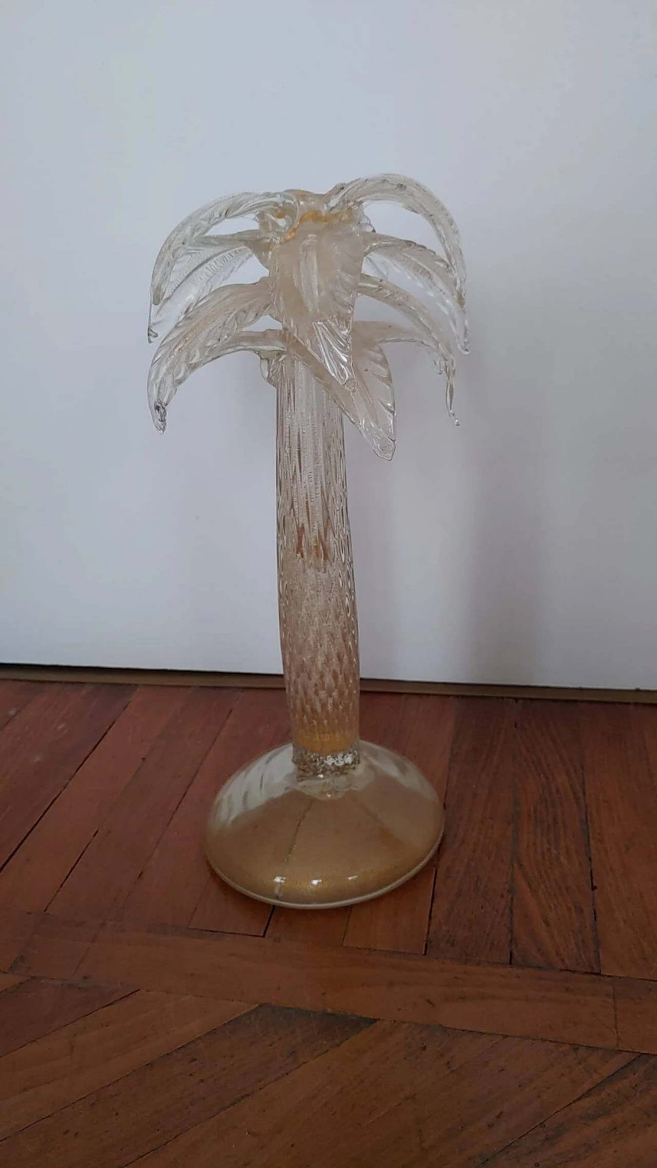 Candelabro in vetro di Murano a forma di palma, anni '70 1
