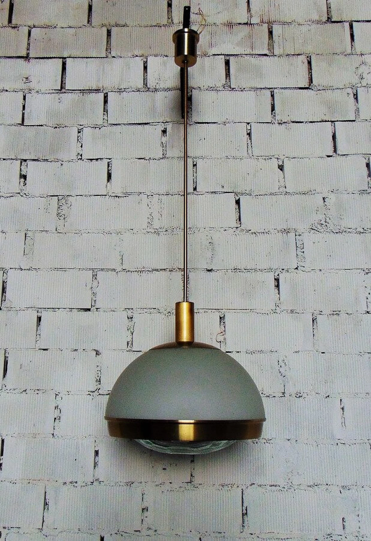 Glass and gilded aluminum lamp by Pia Guidetti Crippa, 1960s 8
