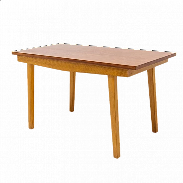 Beech and mahogany centre table, 1960s