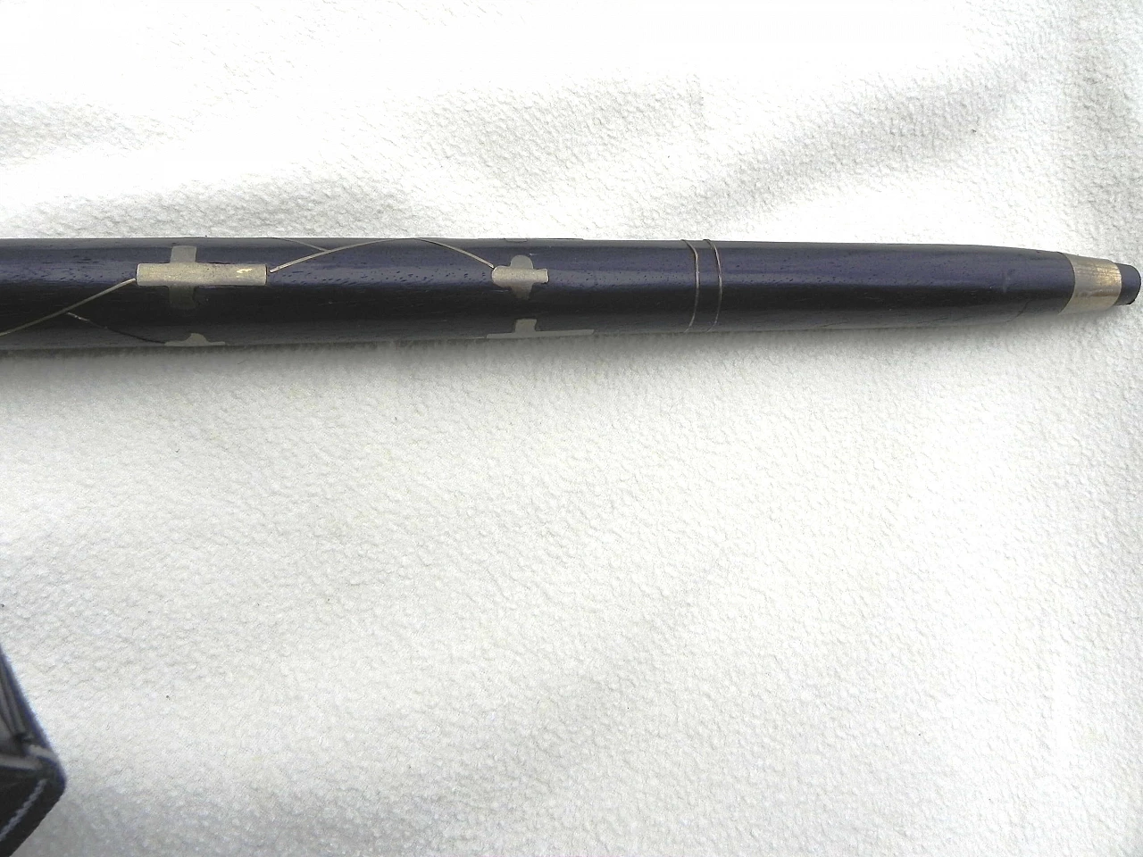 Ebonized wood and brass walking stick, 1990s 7