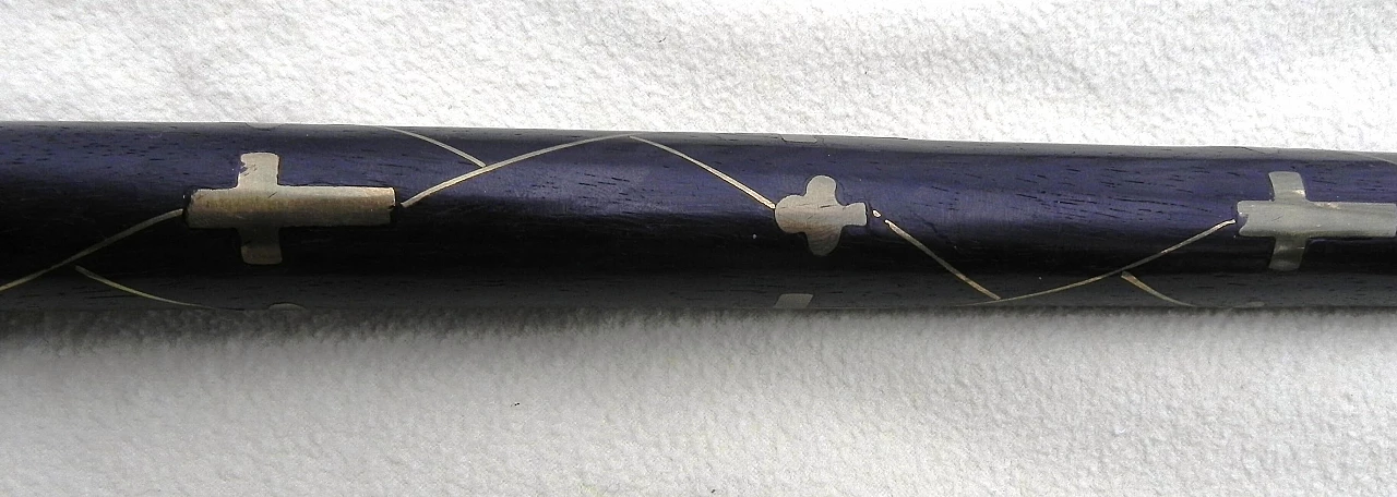 Ebonized wood and brass walking stick, 1990s 10