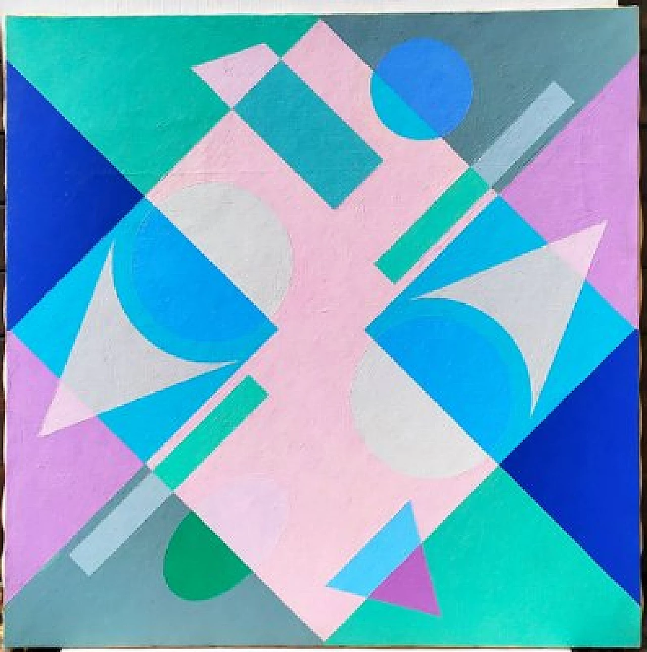 Leopolda Veronelli, Geometric composition, oil on canvas, 1976 1