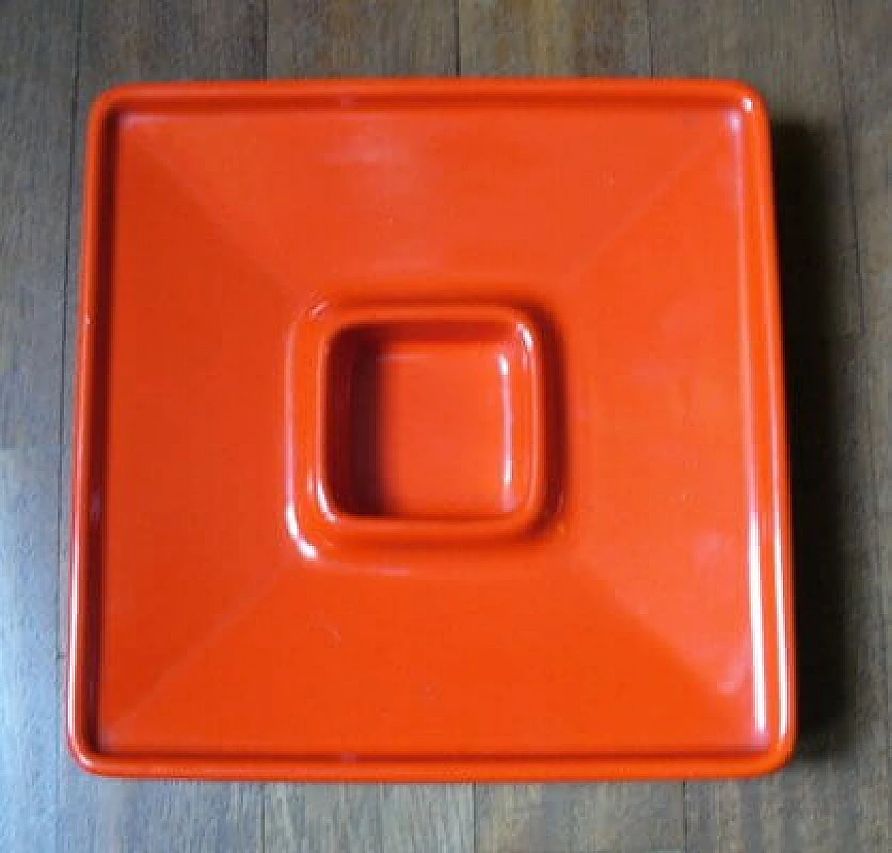 Orange ceramic ashtray by Angelo Mangiarotti for Fratelli Brambilla, 1968 1