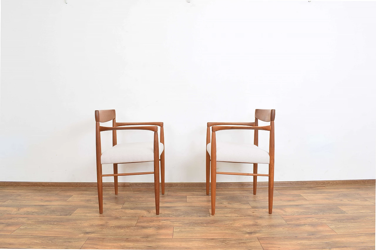 Coppia di poltrone in teak massello di H. W. Klein per Bramin, anni '60 2
