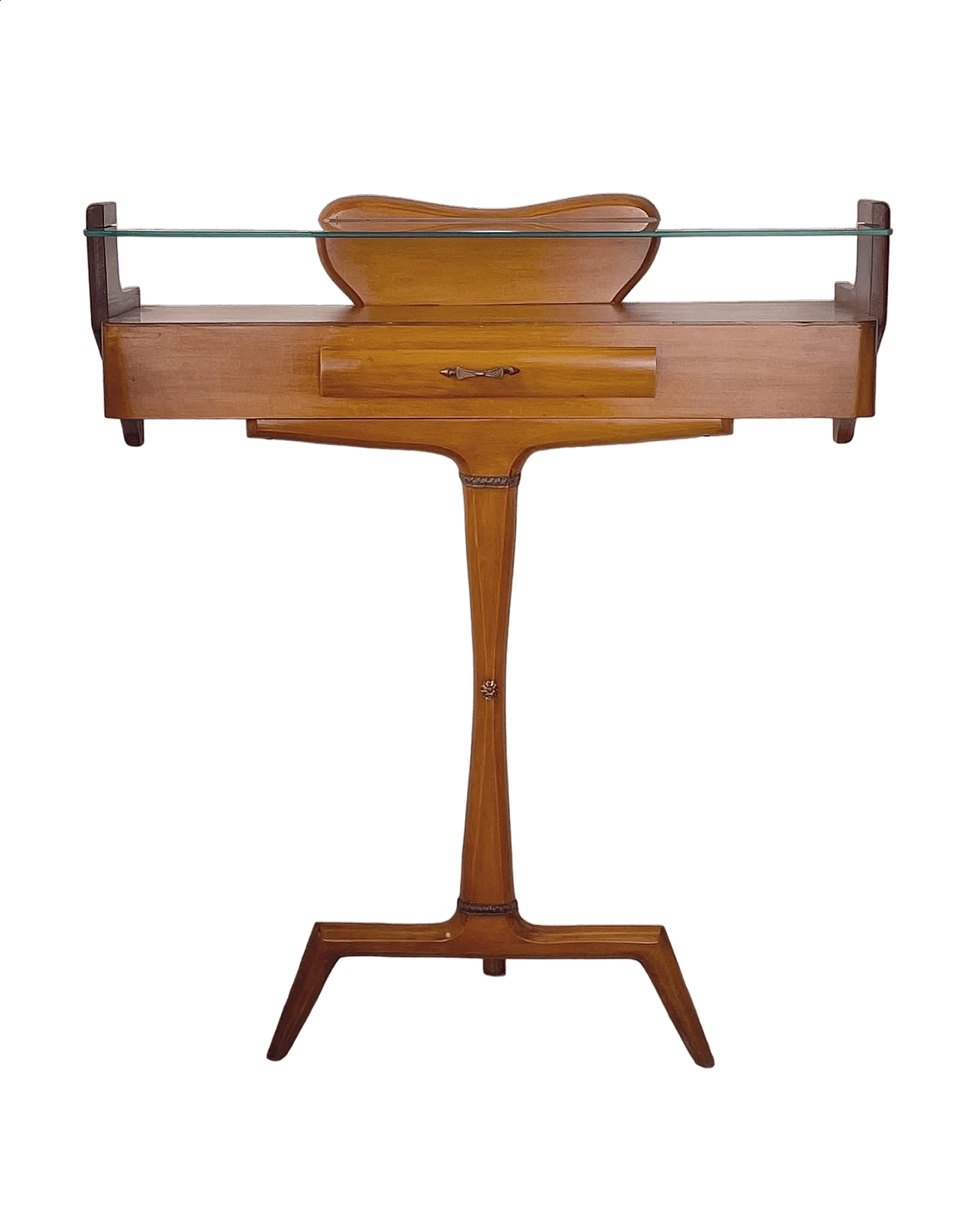 Carlo De Carli style wood and glass console table, 1950s 6