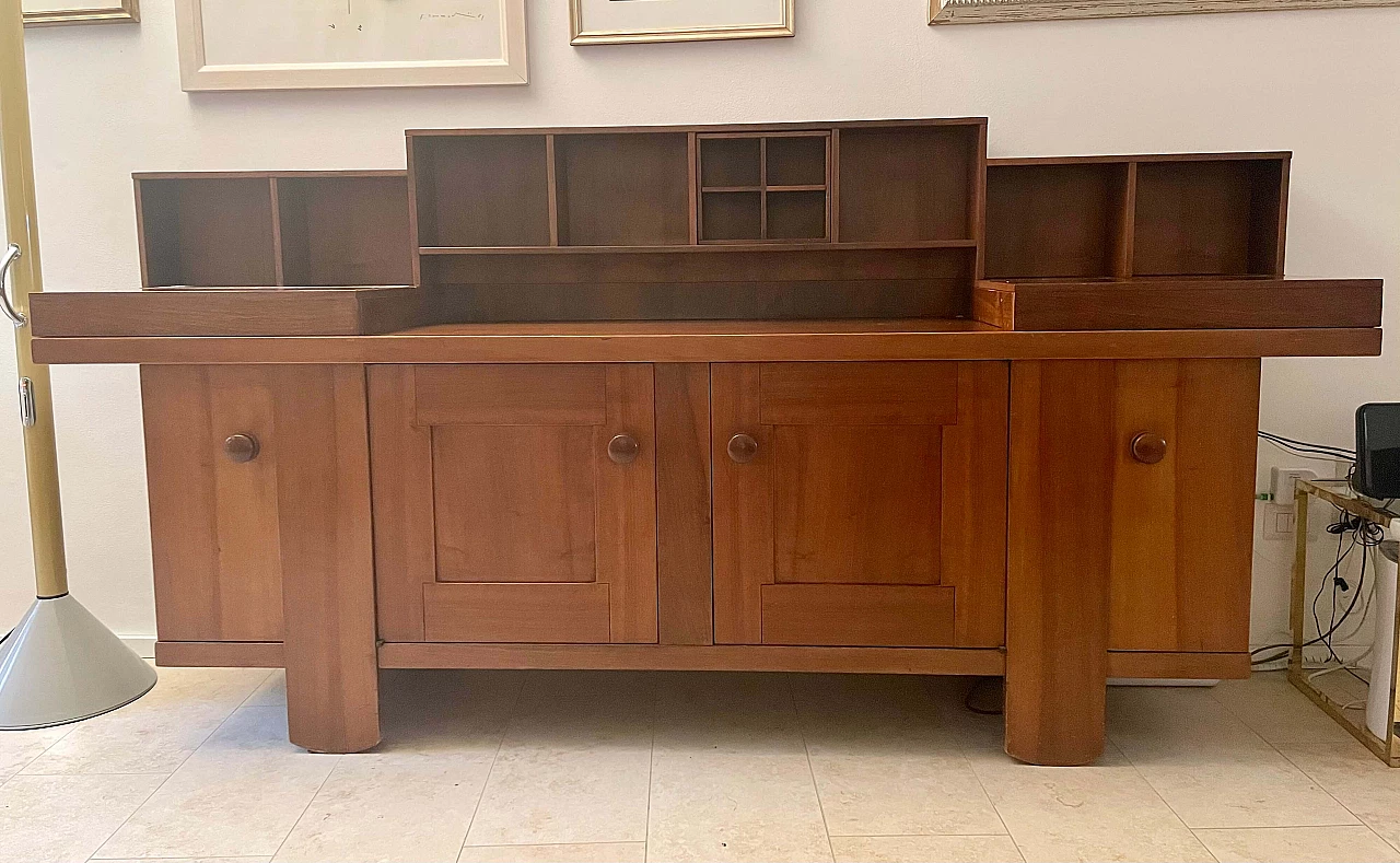 Walnut veneered feather sideboard by Silvio Coppola for Bernini, 1970s 5