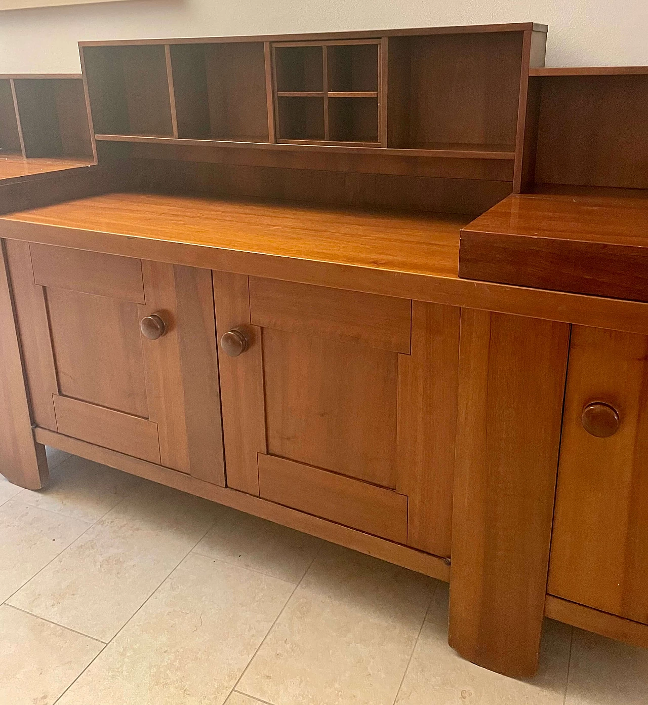 Walnut veneered feather sideboard by Silvio Coppola for Bernini, 1970s 7