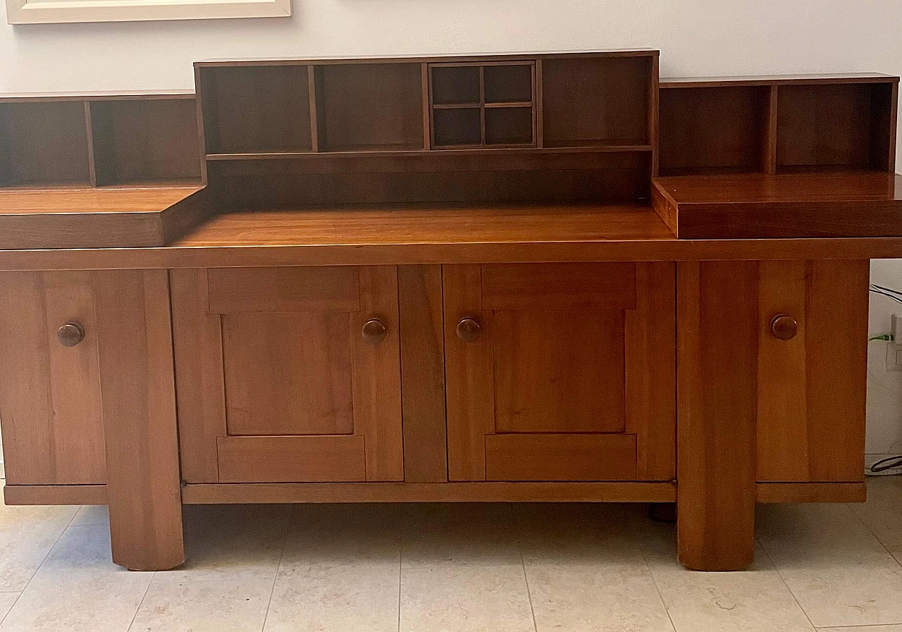 Walnut veneered feather sideboard by Silvio Coppola for Bernini, 1970s 10