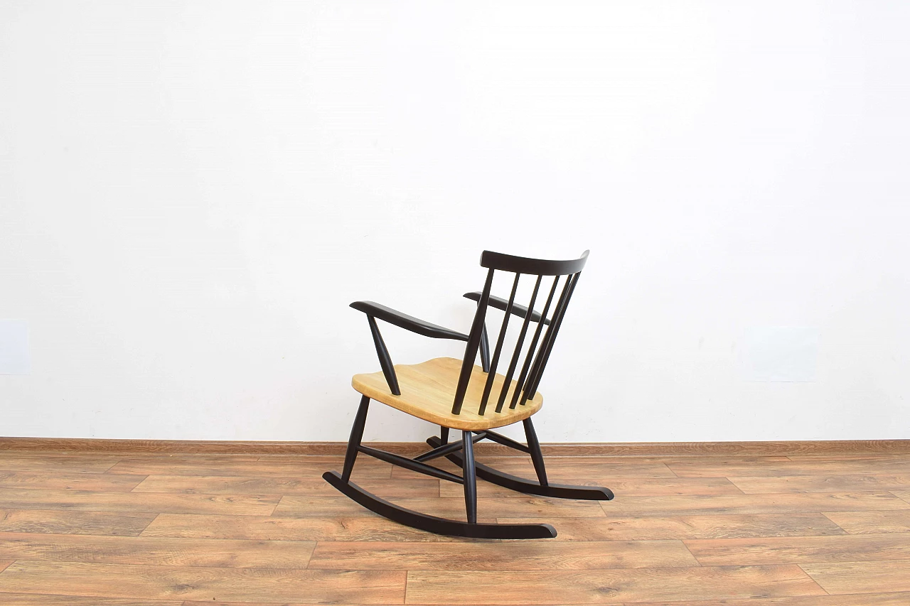 Sedia a dondolo in legno, anni '60 6