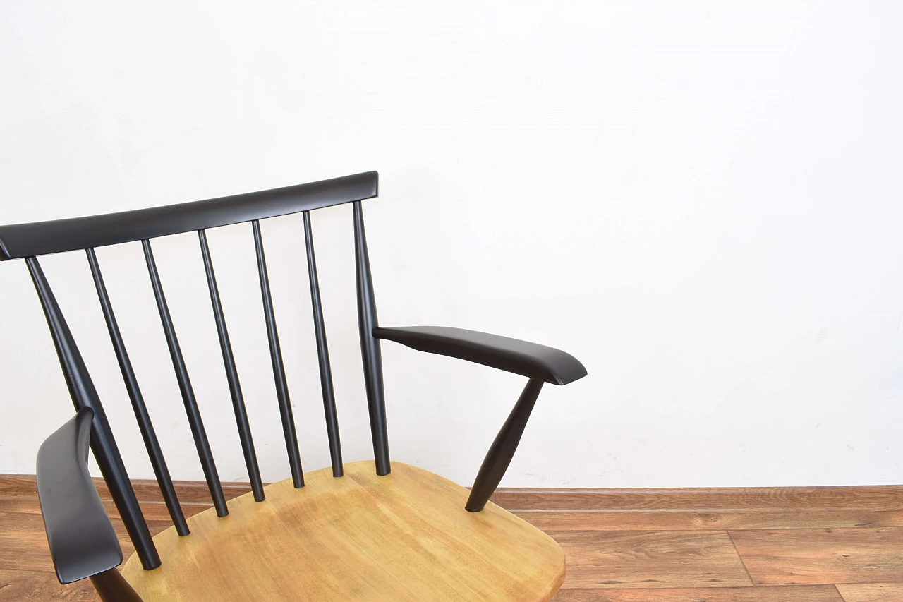 Sedia a dondolo in legno, anni '60 9