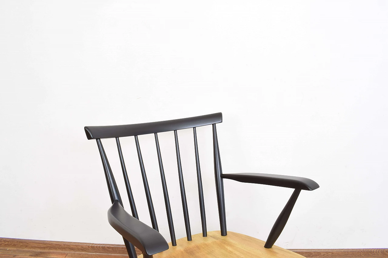 Sedia a dondolo in legno, anni '60 10