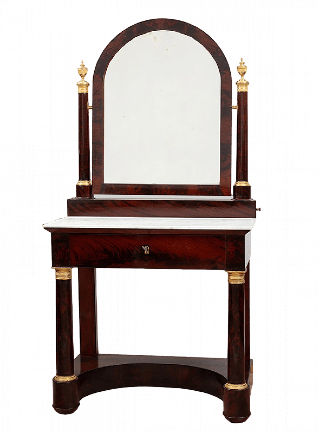 Empire toilet in mahogany feather with gilded bronze inserts, 19th century 7