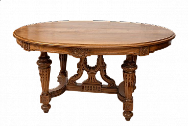 Napoleon III solid walnut extendible table, late 19th century