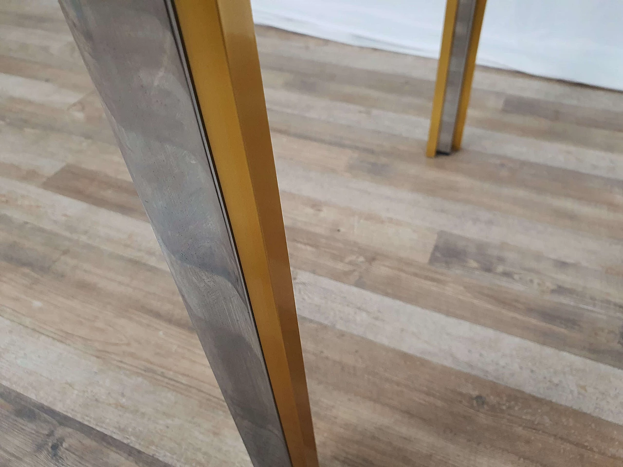 Tavolino quadrato in acciaio e vetro fumé di Renato Zevi, anni '70 16