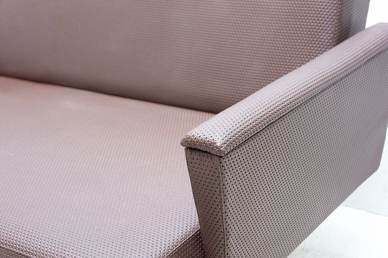 Divano letto pieghevole in tessuto e similpelle, anni '70 5