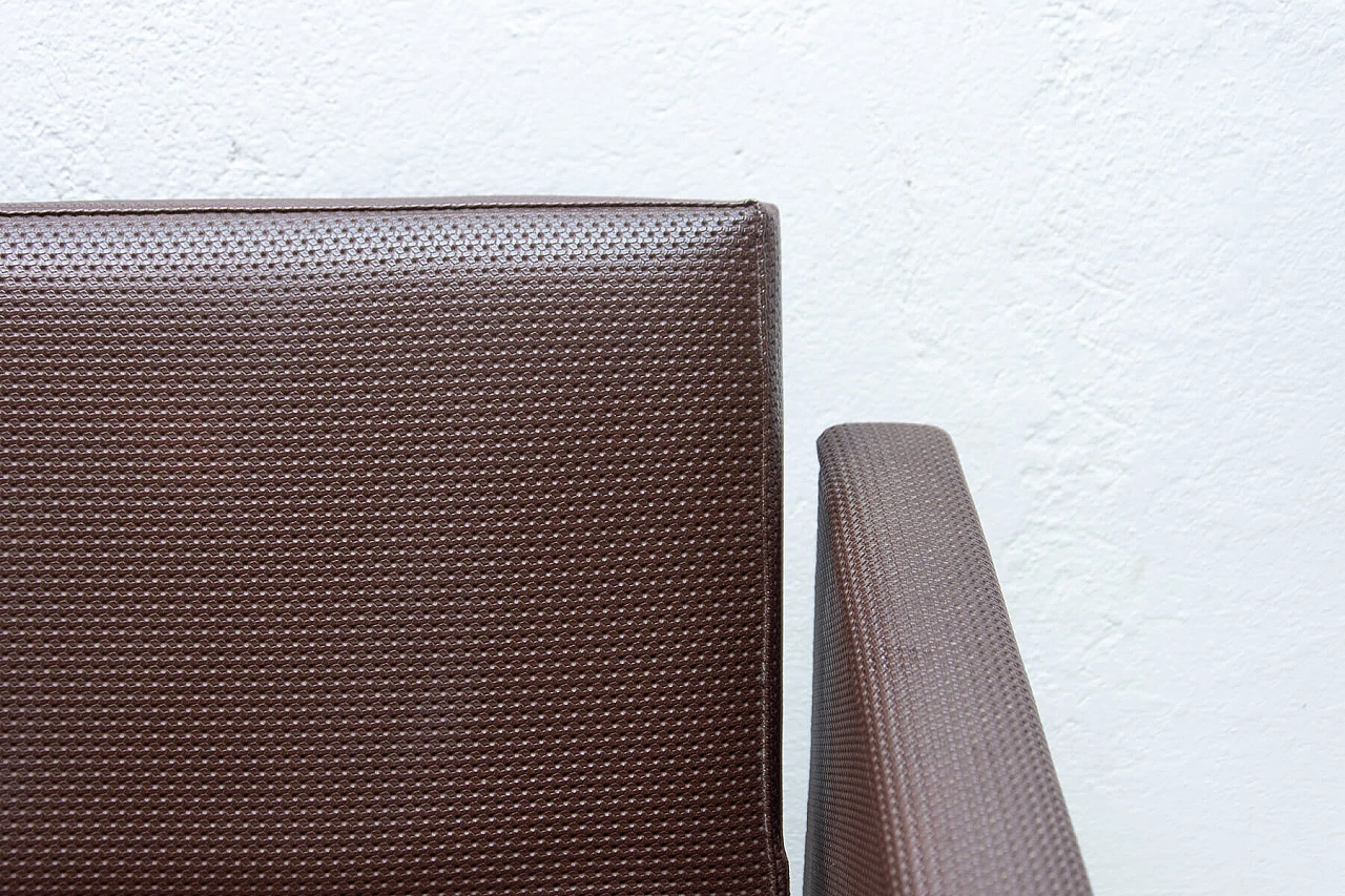 Divano letto pieghevole in tessuto e similpelle, anni '70 6