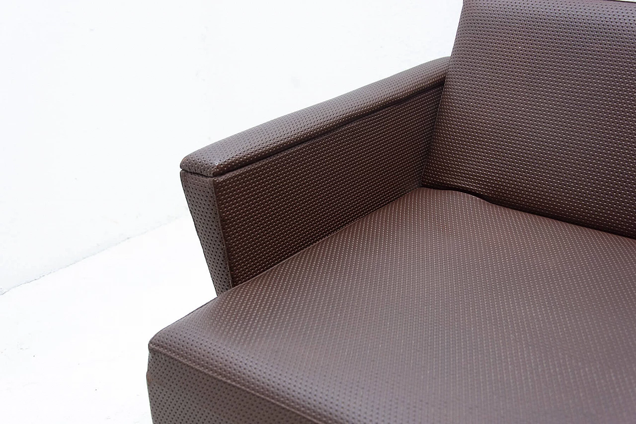 Divano letto pieghevole in tessuto e similpelle, anni '70 9