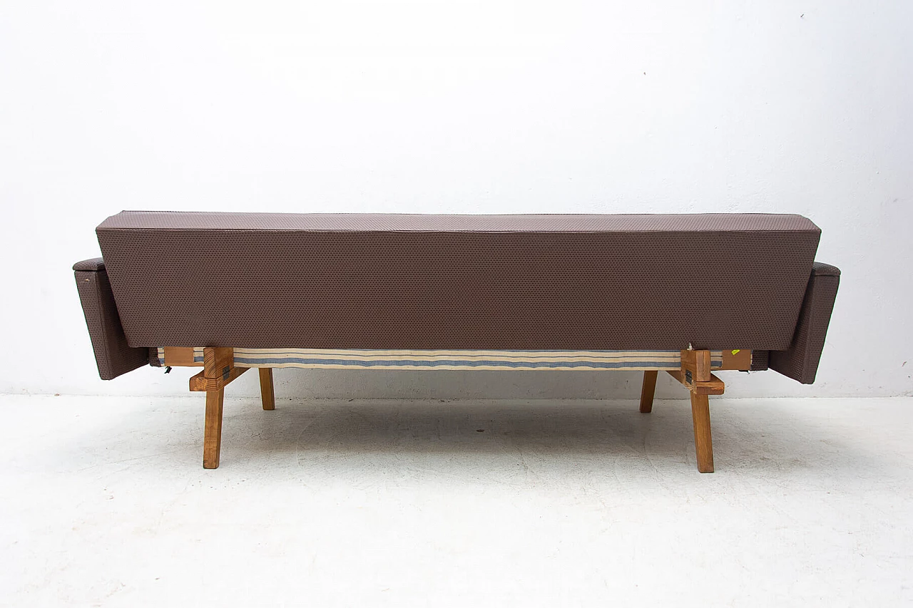 Divano letto pieghevole in tessuto e similpelle, anni '70 14