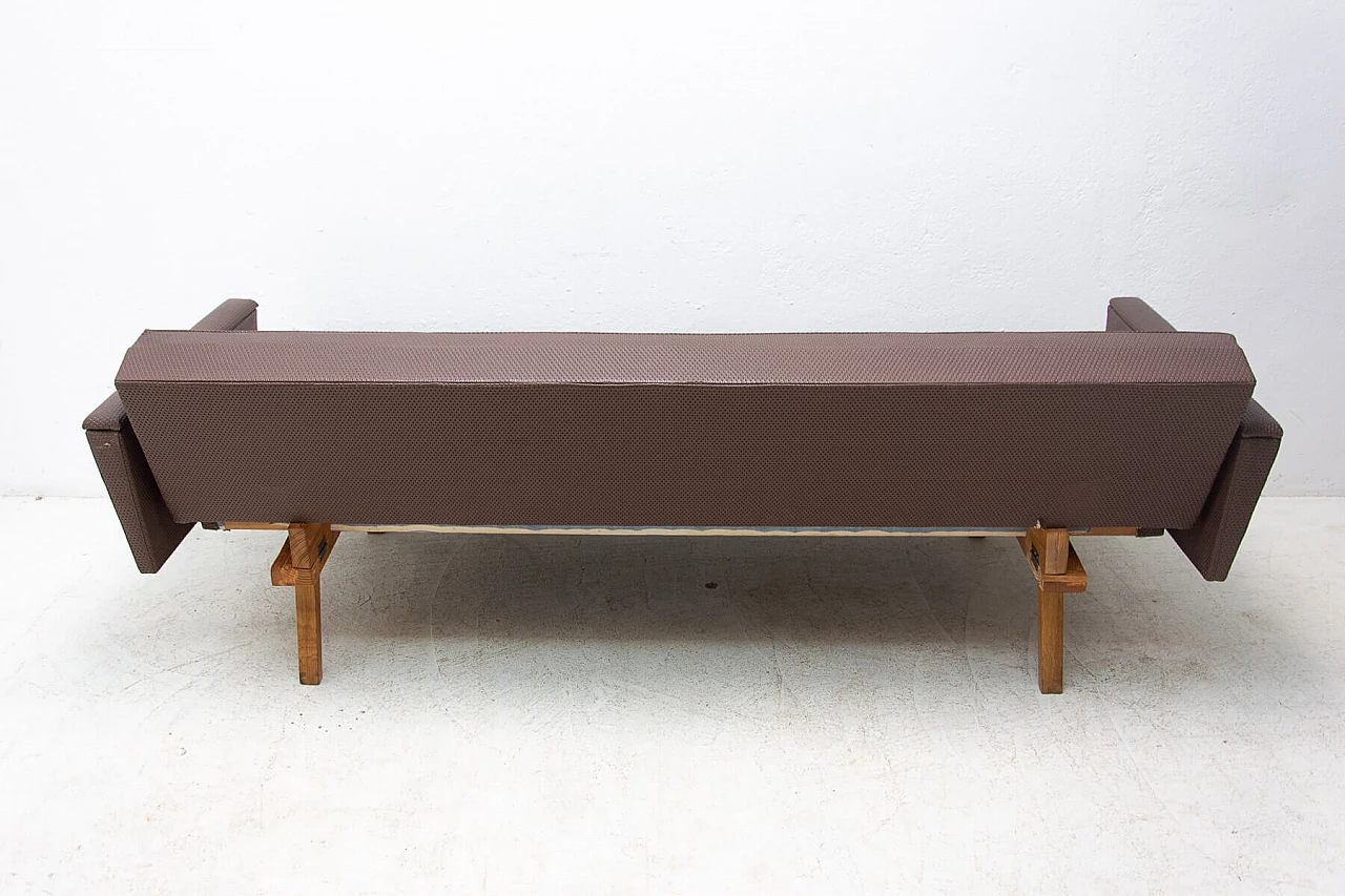 Divano letto pieghevole in tessuto e similpelle, anni '70 15