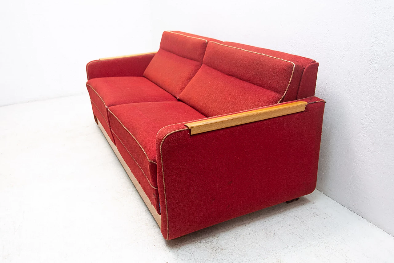 Divano letto con tavolini estraibili, anni '50 5