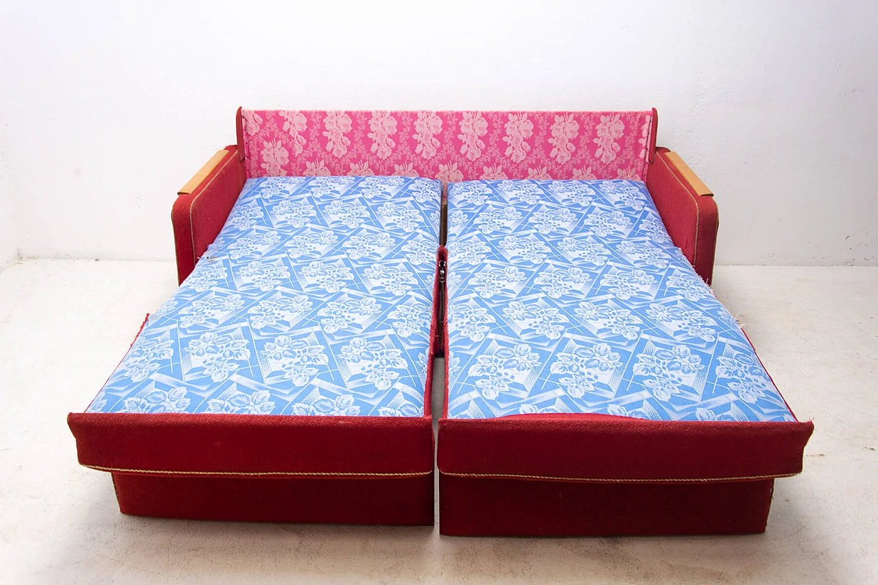 Divano letto con tavolini estraibili, anni '50 14