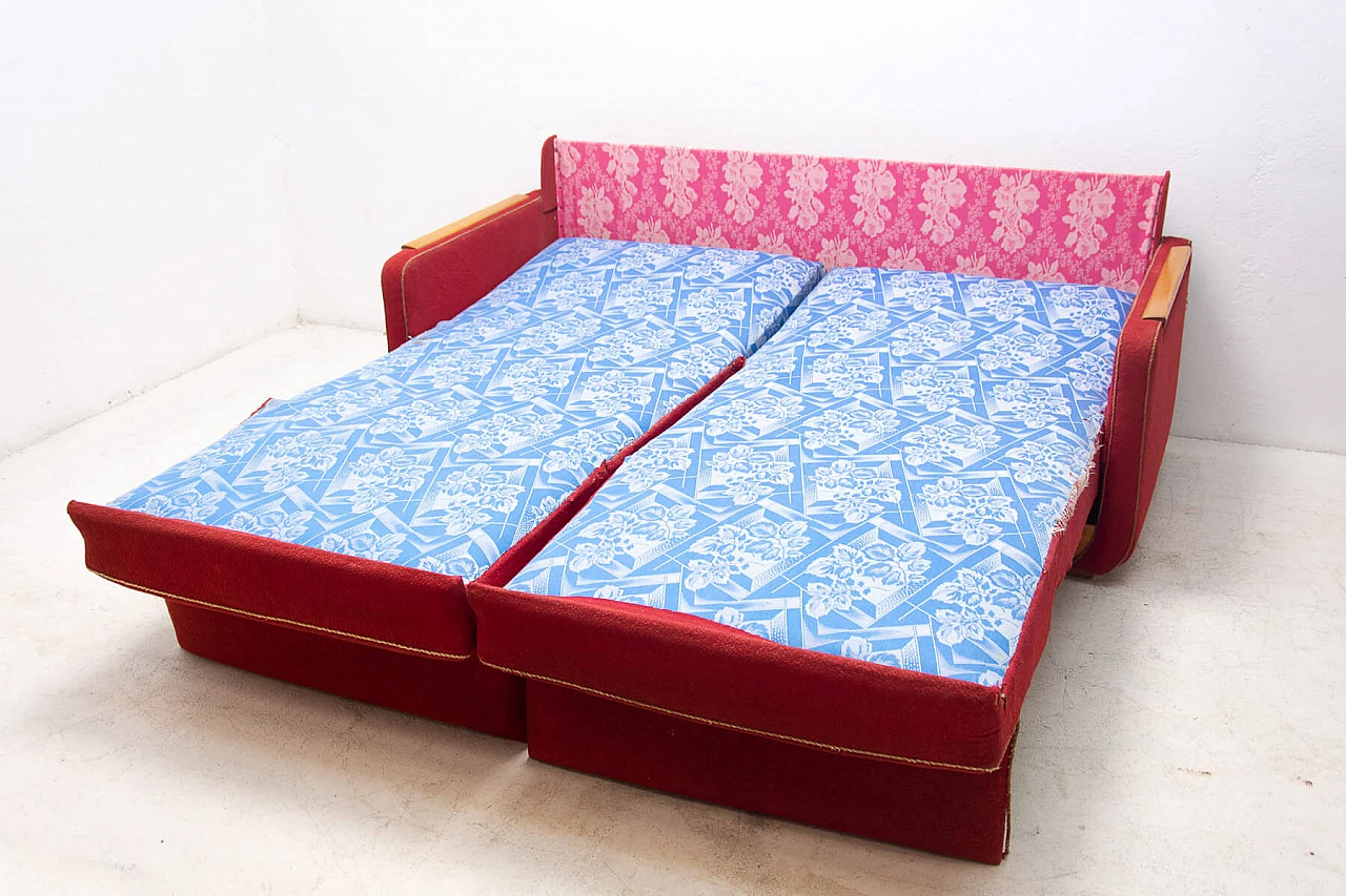 Divano letto con tavolini estraibili, anni '50 15