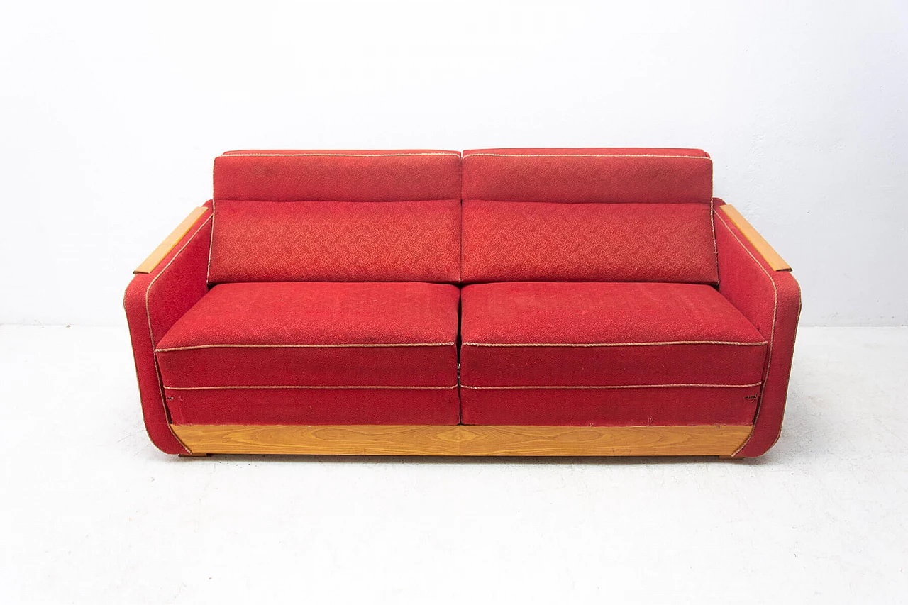 Divano letto con tavolini estraibili, anni '50 19